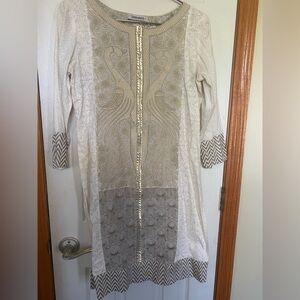 1pc Kurta Pakistani Indian Cream White color